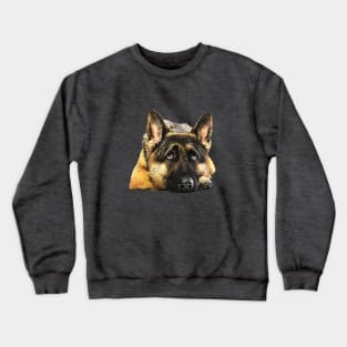 German Shepherd Looking Up Crewneck Sweatshirt